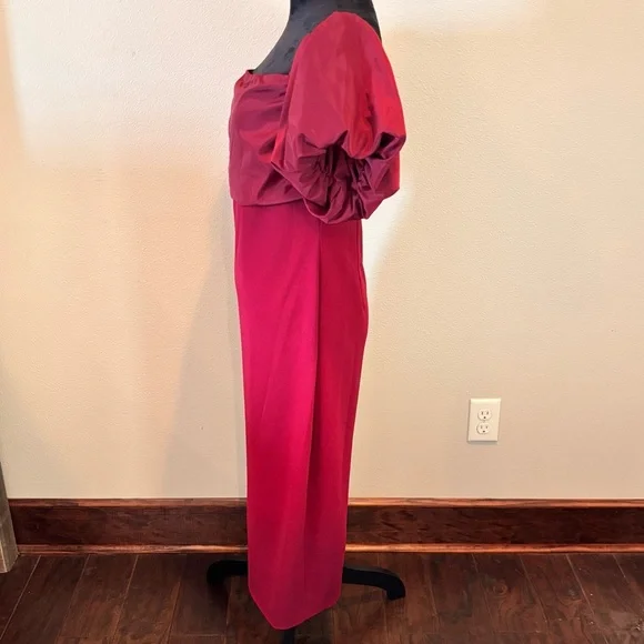 NWT Belle by Badgley Mischka Harlow Off-the-Shoulder Puffed Sleeve Dress,size 12 - Picture 6 of 14